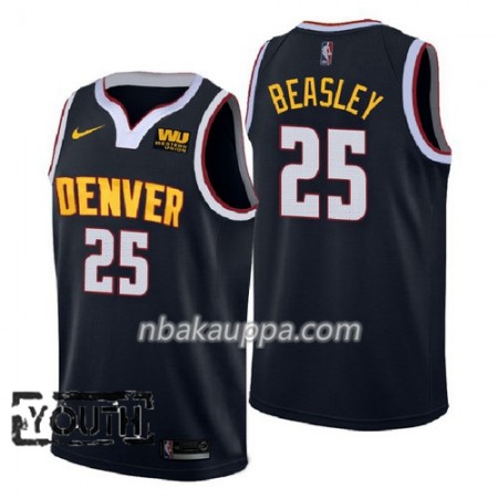 Denver Nuggets Malik Beasley 25 2018-2019 Nike Navy Pelipaidat Swingman - Lasten